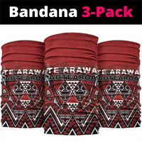 Aotearoa Te Arawa Neck Gaiter Maori Tribal Dark Red Paua Shell Pattern DT05 package One Size: 25*50cm Red - Polynesian Pride