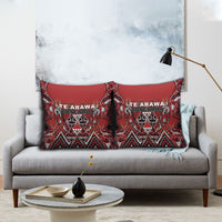 Aotearoa Te Arawa Pillow Cover Maori Tribal Dark Red Paua Shell Pattern DT05 - Polynesian Pride