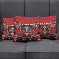 Aotearoa Te Arawa Pillow Cover Maori Tribal Dark Red Paua Shell Pattern DT05 - Polynesian Pride