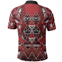 Aotearoa Te Arawa Polo Shirt Maori Tribal Dark Red Paua Shell Pattern DT05 - Polynesian Pride