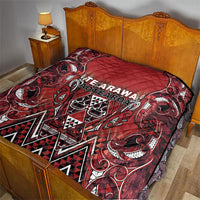 Aotearoa Te Arawa Quilt Maori Tribal Dark Red Paua Shell Pattern DT05 - Polynesian Pride