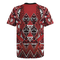 Aotearoa Te Arawa Rugby Jersey Maori Tribal Dark Red Paua Shell Pattern DT05 - Polynesian Pride