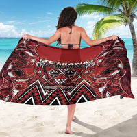 Aotearoa Te Arawa Sarong Maori Tribal Dark Red Paua Shell Pattern DT05 - Polynesian Pride
