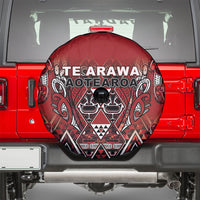 Aotearoa Te Arawa Spare Tire Cover Maori Tribal Dark Red Paua Shell Pattern DT05 - Polynesian Pride