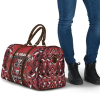 Aotearoa Te Arawa Travel Bag Maori Tribal Dark Red Paua Shell Pattern DT05 - Polynesian Pride