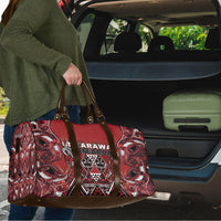 Aotearoa Te Arawa Travel Bag Maori Tribal Dark Red Paua Shell Pattern DT05 - Polynesian Pride