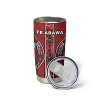 Aotearoa Te Arawa Tumbler Cup Maori Tribal Dark Red Paua Shell Pattern DT05 - Polynesian Pride