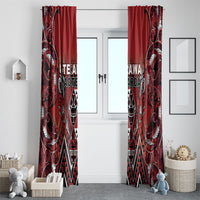 Aotearoa Te Arawa Window Curtain Maori Tribal Dark Red Paua Shell Pattern DT05 - Polynesian Pride