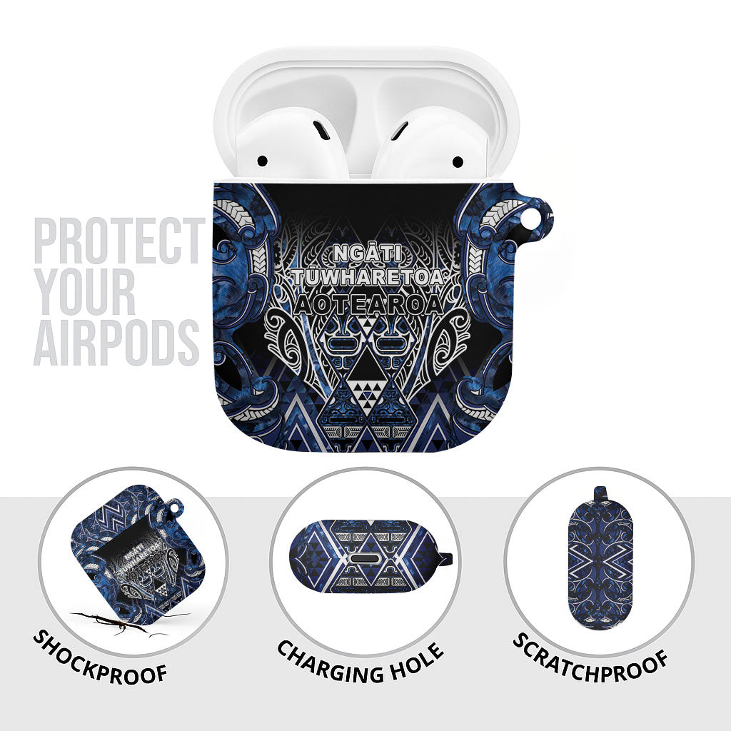 Aotearoa Tuwharetoa AirPods Case Maori Tribal Navy Paua Shell Pattern DT05 - Polynesian Pride