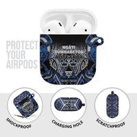 Aotearoa Tuwharetoa AirPods Case Maori Tribal Navy Paua Shell Pattern DT05 - Polynesian Pride