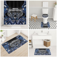 Aotearoa Tuwharetoa Bathroom Set Maori Tribal Navy Paua Shell Pattern DT05 - Polynesian Pride
