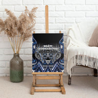 Aotearoa Tuwharetoa Canvas Wall Art Maori Tribal Navy Paua Shell Pattern DT05 - Polynesian Pride