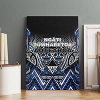 Aotearoa Tuwharetoa Canvas Wall Art Maori Tribal Navy Paua Shell Pattern DT05 - Polynesian Pride