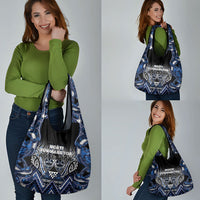 Aotearoa Tuwharetoa Grocery Bag Maori Tribal Navy Paua Shell Pattern DT05 - Polynesian Pride