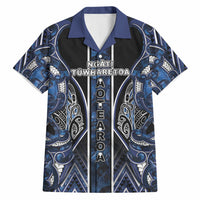 Aotearoa Tuwharetoa Hawaiian Shirt Maori Tribal Navy Paua Shell Pattern DT05 Navy - Polynesian Pride