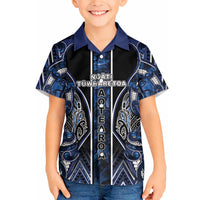 Aotearoa Tuwharetoa Hawaiian Shirt Maori Tribal Navy Paua Shell Pattern DT05 - Polynesian Pride