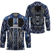 Aotearoa Tuwharetoa Hockey Jersey Maori Tribal Navy Paua Shell Pattern DT05 - Polynesian Pride