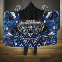 Aotearoa Tuwharetoa Hooded Blanket Maori Tribal Navy Paua Shell Pattern DT05 - Polynesian Pride