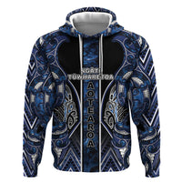 Aotearoa Tuwharetoa Hoodie Maori Tribal Navy Paua Shell Pattern DT05 Pullover Hoodie Navy - Polynesian Pride