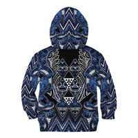 Aotearoa Tuwharetoa Kid Hoodie Maori Tribal Navy Paua Shell Pattern DT05 - Polynesian Pride