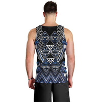 Aotearoa Tuwharetoa Men Tank Top Maori Tribal Navy Paua Shell Pattern DT05 - Polynesian Pride