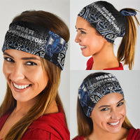 Aotearoa Tuwharetoa Neck Gaiter Maori Tribal Navy Paua Shell Pattern DT05 - Polynesian Pride