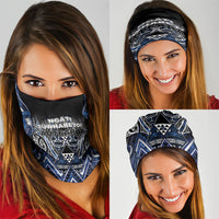 Aotearoa Tuwharetoa Neck Gaiter Maori Tribal Navy Paua Shell Pattern DT05 - Polynesian Pride