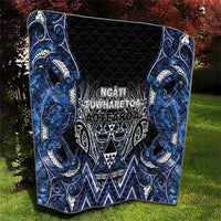 Aotearoa Tuwharetoa Quilt Maori Tribal Navy Paua Shell Pattern DT05 - Polynesian Pride