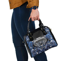 Aotearoa Tuwharetoa Shoulder Handbag Maori Tribal Navy Paua Shell Pattern DT05 - Polynesian Pride
