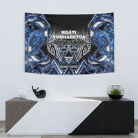 Aotearoa Tuwharetoa Tapestry Maori Tribal Navy Paua Shell Pattern DT05 - Polynesian Pride