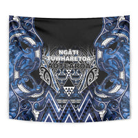 Aotearoa Tuwharetoa Tapestry Maori Tribal Navy Paua Shell Pattern DT05 - Polynesian Pride