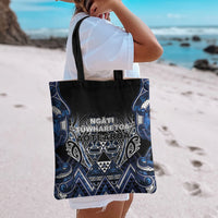 Aotearoa Tuwharetoa Tote Bag Maori Tribal Navy Paua Shell Pattern DT05 - Polynesian Pride