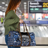 Aotearoa Tuwharetoa Travel Bag Maori Tribal Navy Paua Shell Pattern DT05 - Polynesian Pride