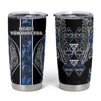 Aotearoa Tuwharetoa Tumbler Cup Maori Tribal Navy Paua Shell Pattern DT05 Navy - Polynesian Pride