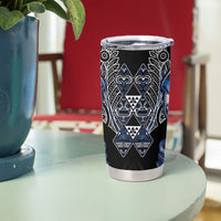 Aotearoa Tuwharetoa Tumbler Cup Maori Tribal Navy Paua Shell Pattern DT05 - Polynesian Pride