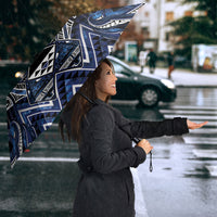 Aotearoa Tuwharetoa Umbrella Maori Tribal Navy Paua Shell Pattern DT05 - Polynesian Pride