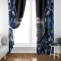 Aotearoa Tuwharetoa Window Curtain Maori Tribal Navy Paua Shell Pattern DT05 - Polynesian Pride