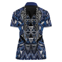 Aotearoa Tuwharetoa Women Polo Shirt Maori Tribal Navy Paua Shell Pattern DT05 - Polynesian Pride