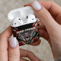 Aotearoa Ngai Tuhoe AirPods Case Maori Tribal Red And Green Paua Shell Pattern DT05 - Polynesian Pride