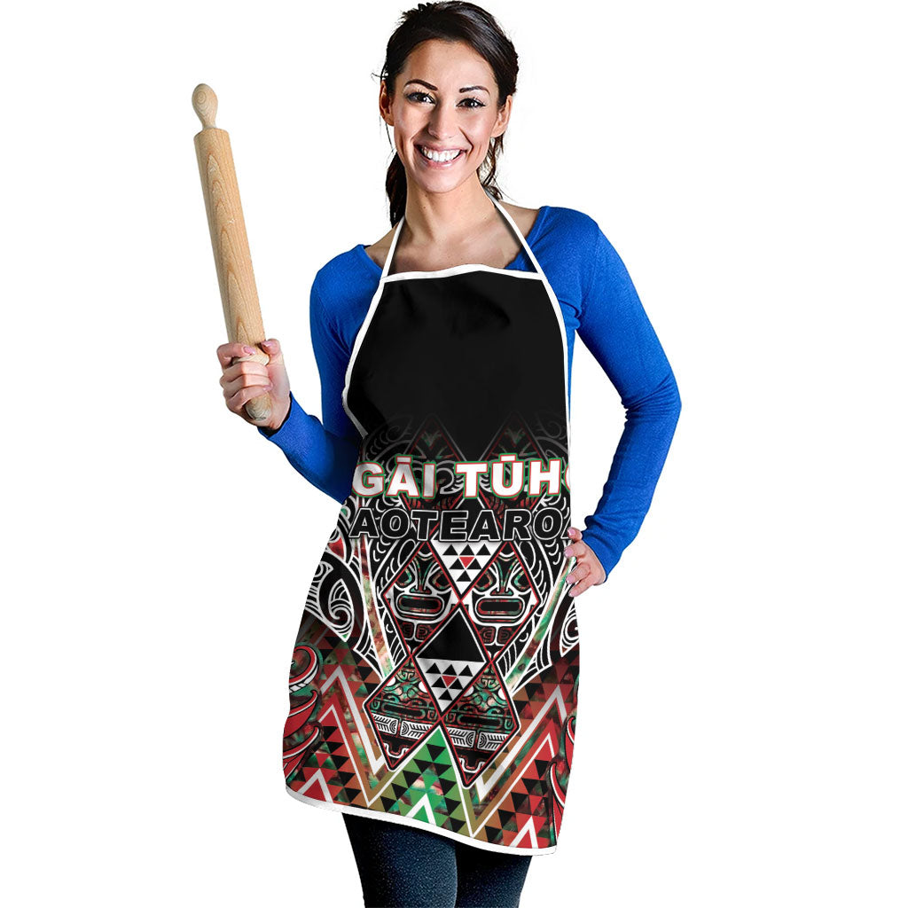 Aotearoa Ngai Tuhoe Apron Maori Tribal Red And Green Paua Shell Pattern DT05 - Polynesian Pride
