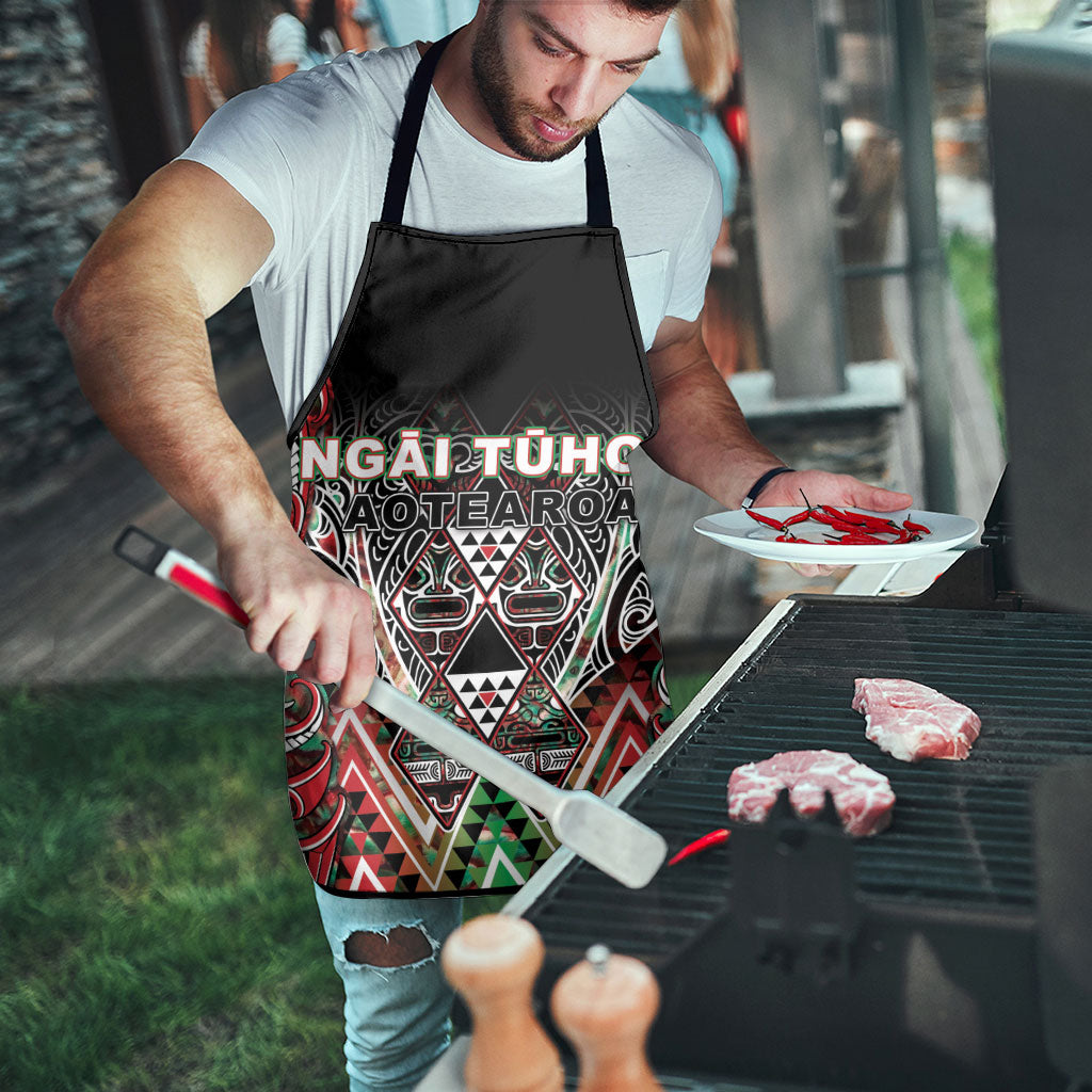 Aotearoa Ngai Tuhoe Apron Maori Tribal Red And Green Paua Shell Pattern DT05 - Polynesian Pride