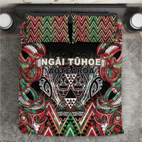 Aotearoa Ngai Tuhoe Bedding Set Maori Tribal Red And Green Paua Shell Pattern DT05 Red - Polynesian Pride