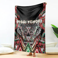 Aotearoa Ngai Tuhoe Blanket Maori Tribal Red And Green Paua Shell Pattern DT05 - Polynesian Pride