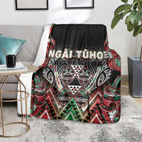Aotearoa Ngai Tuhoe Blanket Maori Tribal Red And Green Paua Shell Pattern DT05 - Polynesian Pride