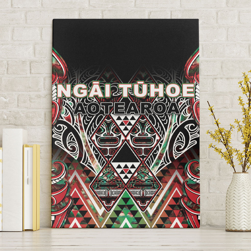 Aotearoa Ngai Tuhoe Canvas Wall Art Maori Tribal Red And Green Paua Shell Pattern DT05 Without Frame Red - Polynesian Pride