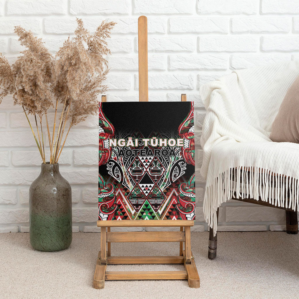Aotearoa Ngai Tuhoe Canvas Wall Art Maori Tribal Red And Green Paua Shell Pattern DT05 - Polynesian Pride