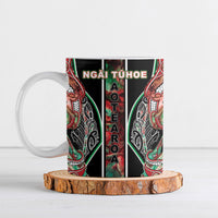 Aotearoa Ngai Tuhoe Ceramic Mug Maori Tribal Red And Green Paua Shell Pattern DT05 Red - Polynesian Pride