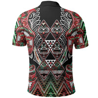 Aotearoa Ngai Tuhoe Polo Shirt Maori Tribal Red And Green Paua Shell Pattern DT05 - Polynesian Pride