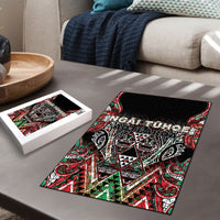 Aotearoa Ngai Tuhoe Puzzle Maori Tribal Red And Green Paua Shell Pattern DT05 - Polynesian Pride