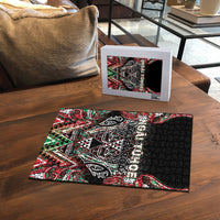 Aotearoa Ngai Tuhoe Puzzle Maori Tribal Red And Green Paua Shell Pattern DT05 - Polynesian Pride